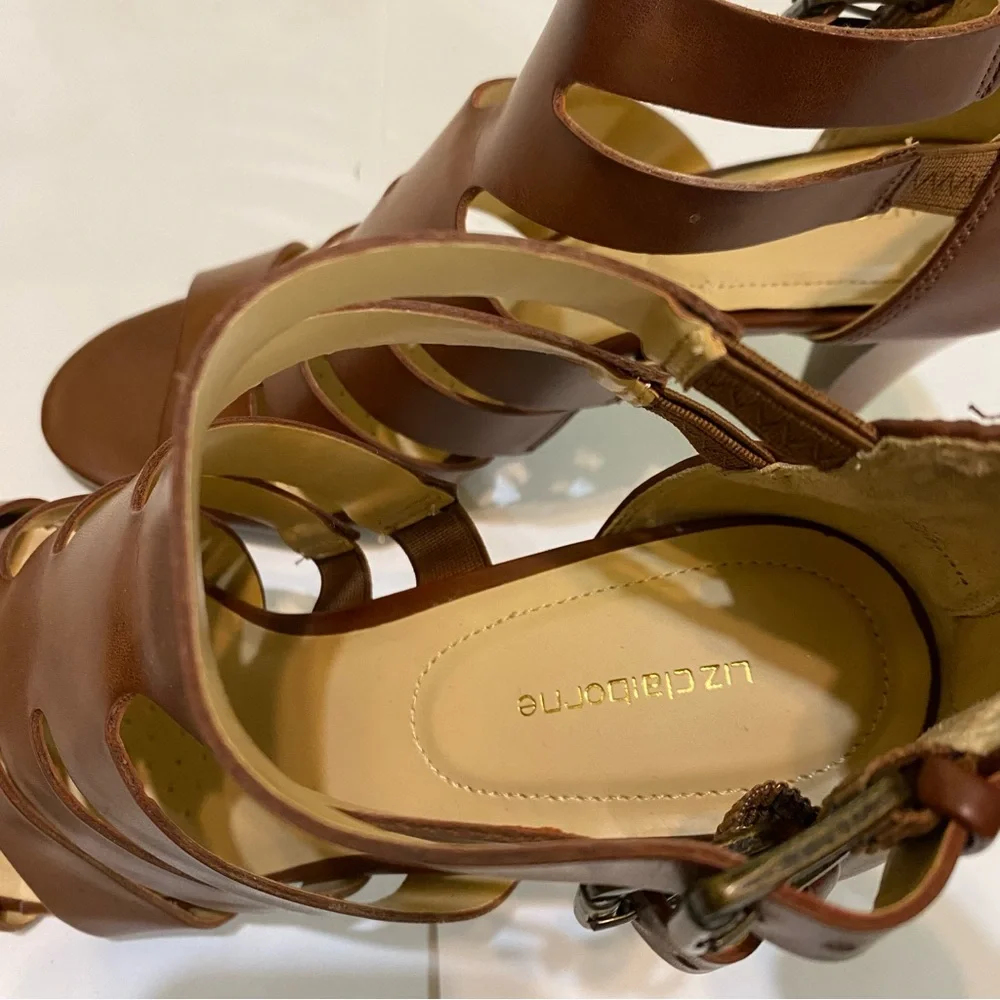 Liz Claiborne Chestnut Strappy Heels